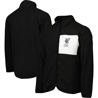 Veste Homme Noire Liverpool Pile Raglan Full-Zip