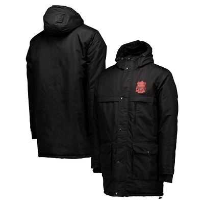 Veste à capuche entièrement zippée Liverpool Winter Field Park noire pour homme