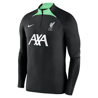 Men's Nike Black Liverpool 2023/24 Strike Drill Performance Raglan Quarter-Zip Long Sleeve Top