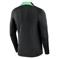 Men's Nike Black Liverpool 2023/24 Strike Drill Performance Raglan Quarter-Zip Long Sleeve Top