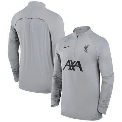 Haut Nike Liverpool 2023/24 Strike Drill Raglan Quarter Zip pour Homme Gris