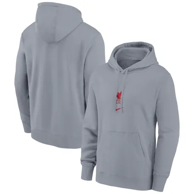 Liverpool Nike Club Logo Pullover Hoodie - Gray