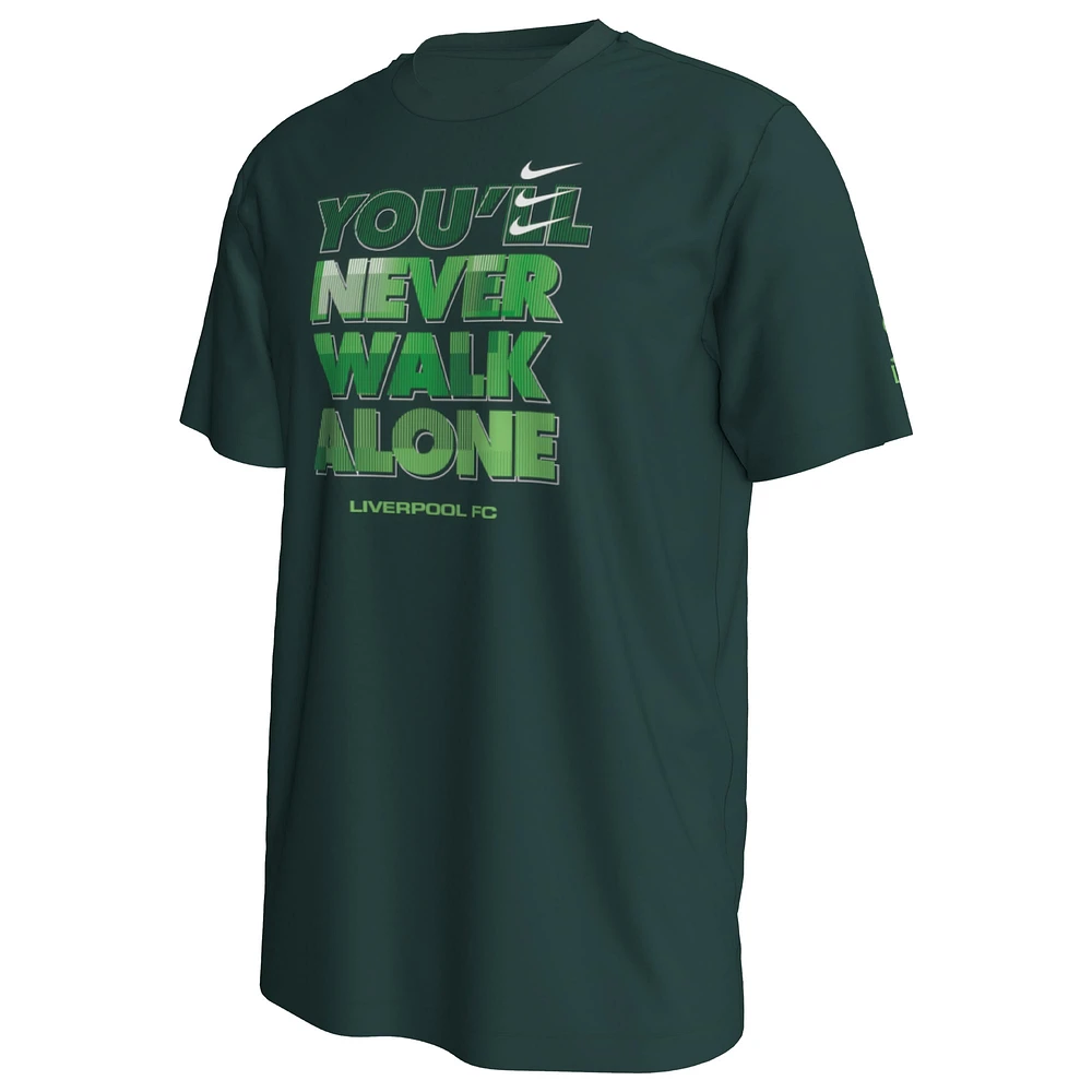 Men's Nike Green Liverpool Verbiage T-Shirt