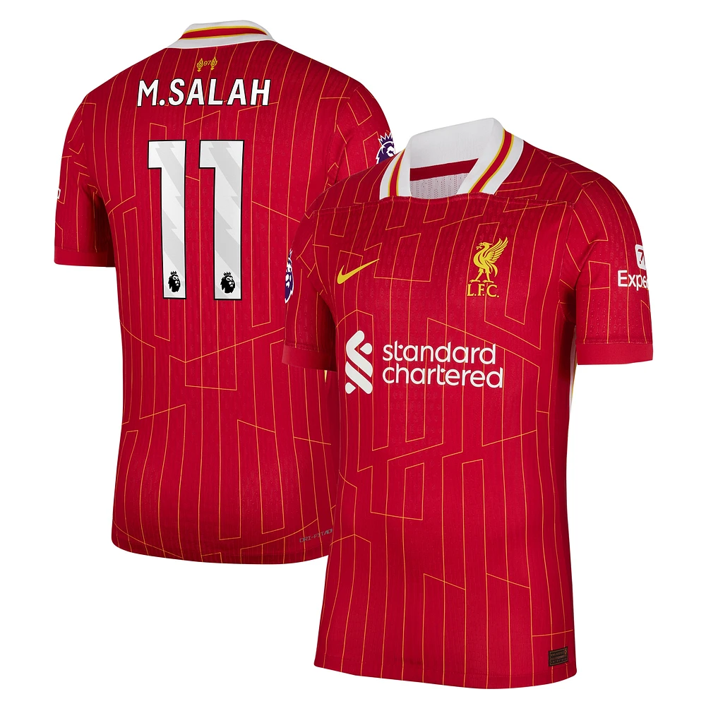 Maillot de joueur authentique Nike Mohamed Salah rouge Liverpool 2024/25 domicile pour homme