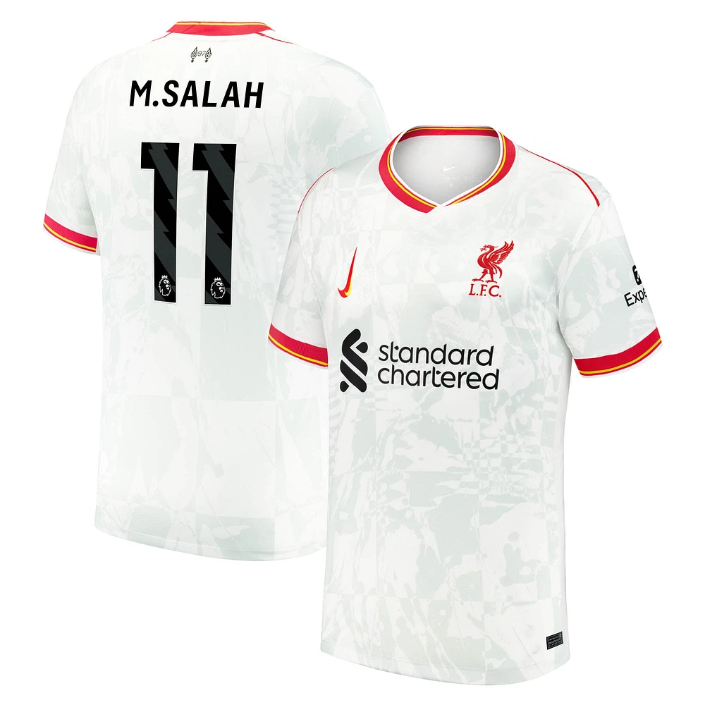 Men's Nike Mohamed Salah White Liverpool 2024/25 Third Replica Jersey