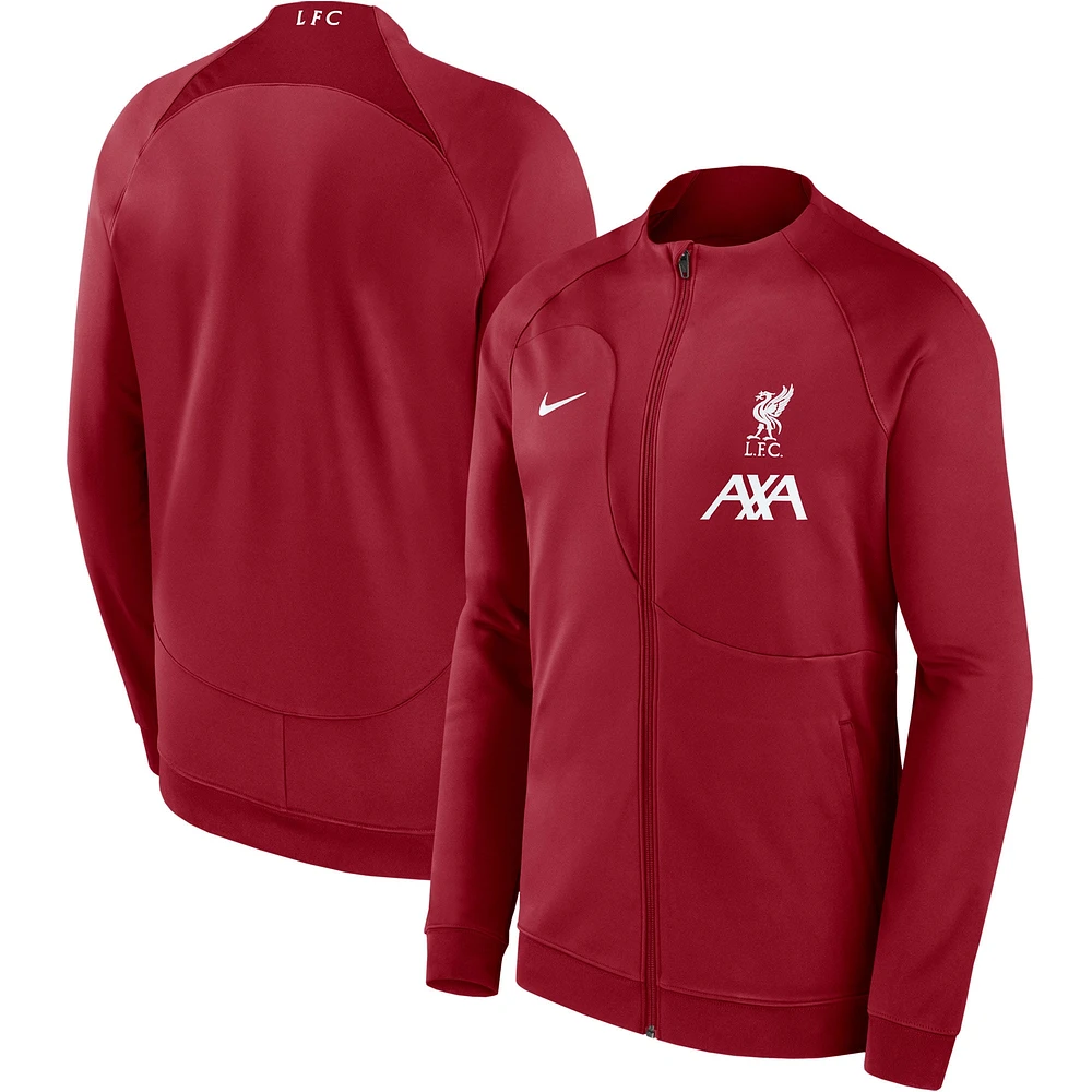 Veste ajustée à fermeture éclair intégrale Nike Liverpool Academy Pro Anthem pour homme rouge