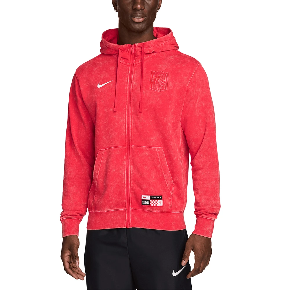 Sweat à capuche entièrement zippé Nike Liverpool Third Club rouge pour homme