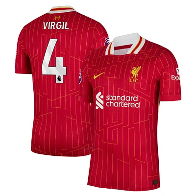 Maillot de joueur authentique Nike Virgil van Dijk pour homme Liverpool 2024/25 domicile rouge