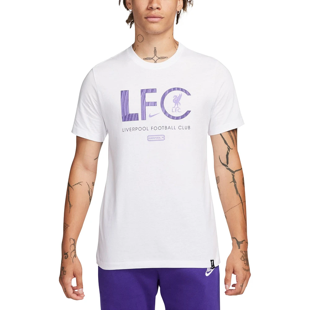 T-shirt à manches Nike Liverpool Mercurial blanc pour homme