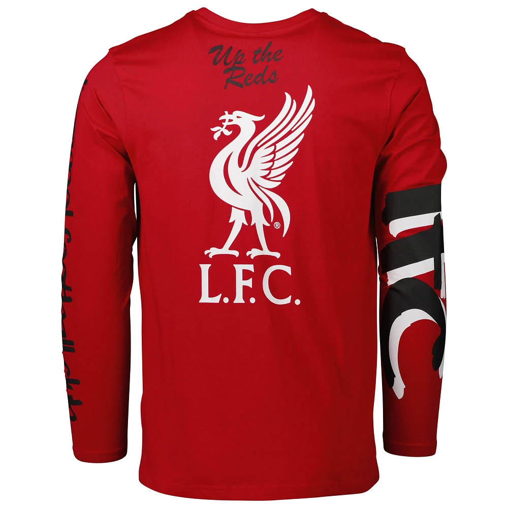 Men's Red Liverpool Graffiti Long Sleeve T-Shirt