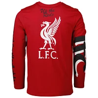 T-shirt à manches longues rouge Liverpool Graffiti pour homme