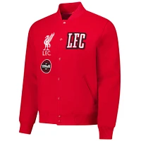 Men's Red Liverpool Supporter's Full-Snap Varsity Jacket