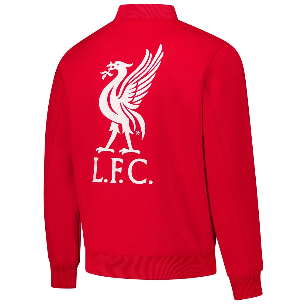 Veste universitaire rouge à boutons-pression pour supporter de Liverpool homme