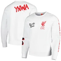 Men's White Liverpool Graffiti Pullover Sweatshirt