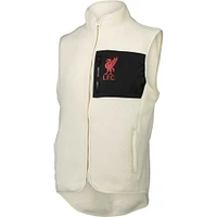 Men's White Liverpool Pile Full-Zip Vest