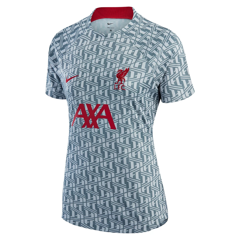 Haut d'avant-match raglan performance Nike Liverpool 2022/23 pour femme, gris