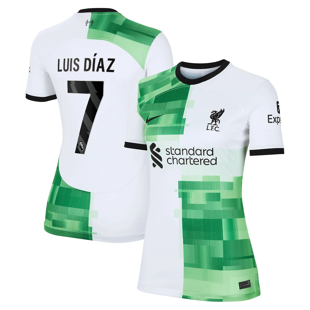 Women's Nike Luis Diaz White Liverpool 2023/24 Away Replica Player Jersey