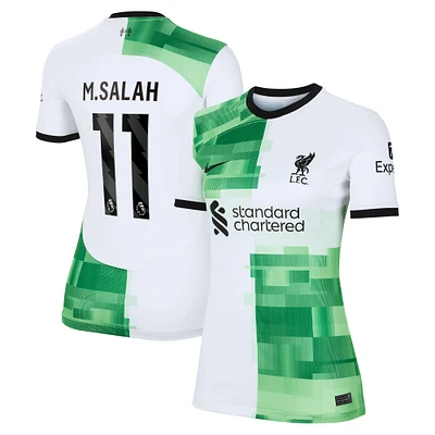 Maillot Nike Mohamed Salah pour femme, réplique de joueur extérieur Liverpool 2023/24, blanc