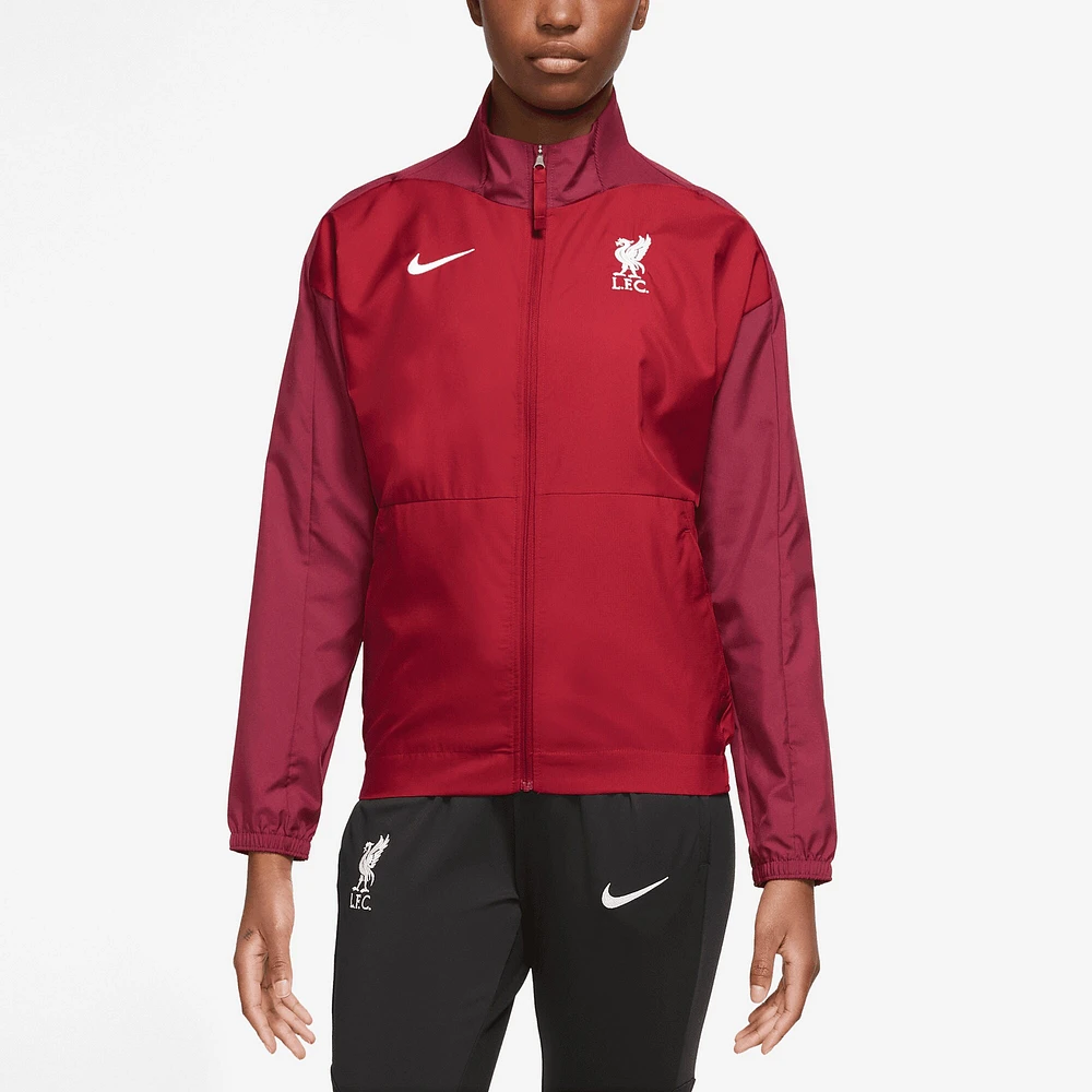 Veste à glissière pleine longueur Nike Liverpool Anthem Raglan Performance pour femme, rouge