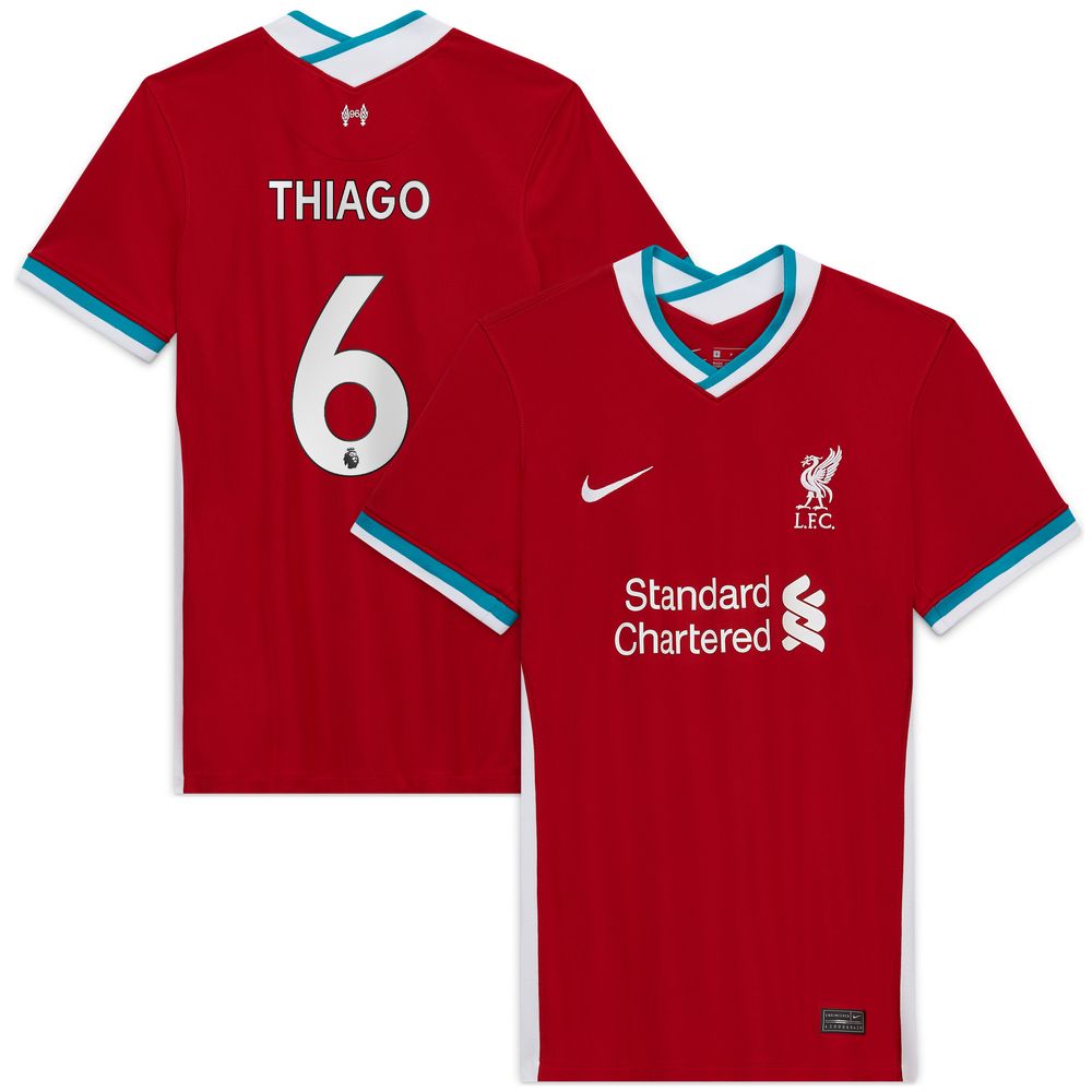 Women's Nike Thiago Alcântara Red Liverpool 2020/21 Home Replica Player Jersey