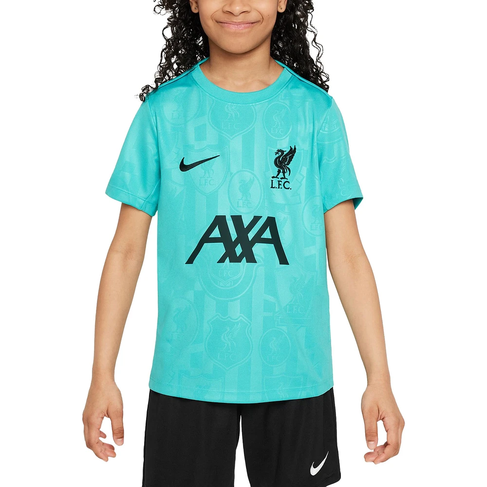 Youth Nike  Teal Liverpool 2024/25 Academy Pro Pre-Match Top