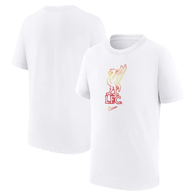 T-shirt Nike blanc avec écusson Liverpool pour jeune