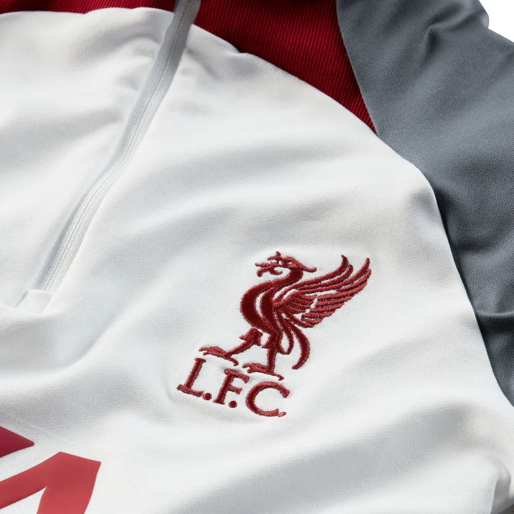 Haut à manches longues raglan Nike Liverpool Drill Performance pour jeune, blanc