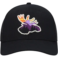 Men's Local Crowns Black Moose Animal Collection Forest Views Trucker Snapback Hat