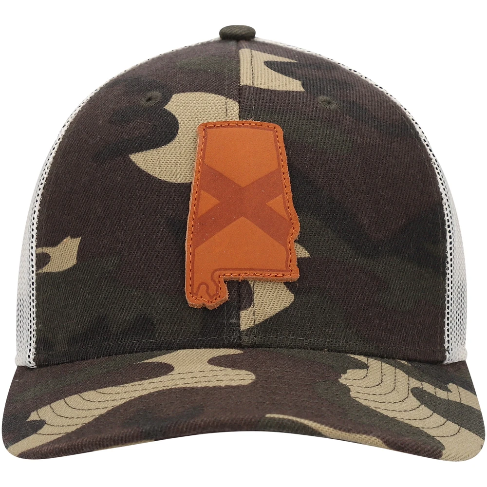 Casquette de camionneur Local Crowns Camo Alabama Icon Woodland State Patch pour homme