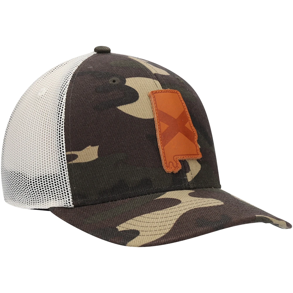 Casquette de camionneur Local Crowns Camo Alabama Icon Woodland State Patch pour homme