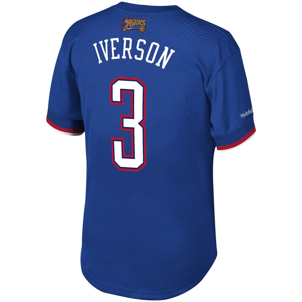 Men's Mitchell & Ness Allen Iverson Royal NBA Mesh T-Shirt