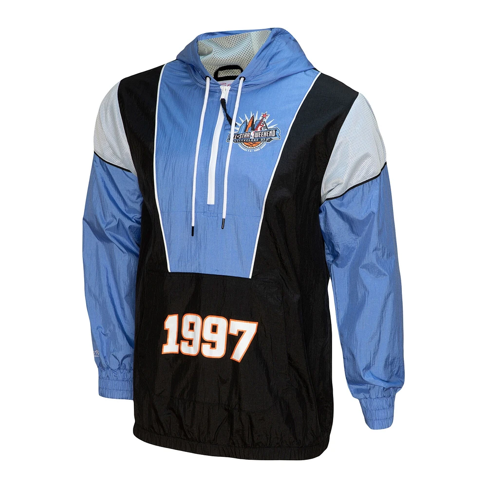 Men's Mitchell & Ness Black 1997 NBA All-Star Game Hardwood Classics Highlight Reel - Half-Zip Windbreaker Jacket