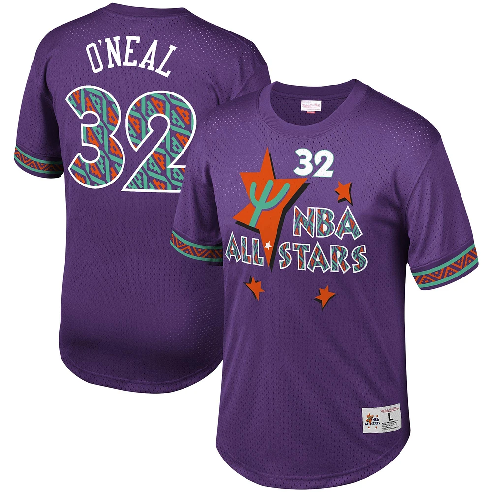 T-shirt violet en maille NBA Mitchell & Ness Shaquille O'Neal pour hommes