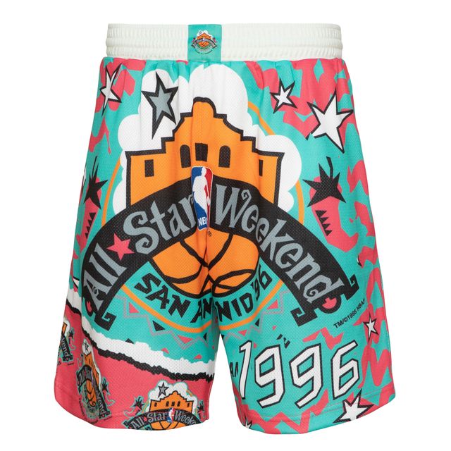 Men's 1996 NBA All-Star Game Mitchell & Ness Teal Hardwood Classics Mesh  Shorts