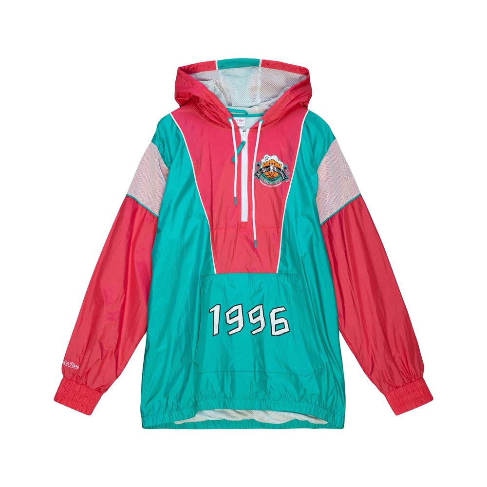 Men's Mitchell & Ness Teal 1996 NBA All-Star Game Hardwood Classics Highlight Reel - Half-Zip Windbreaker Jacket