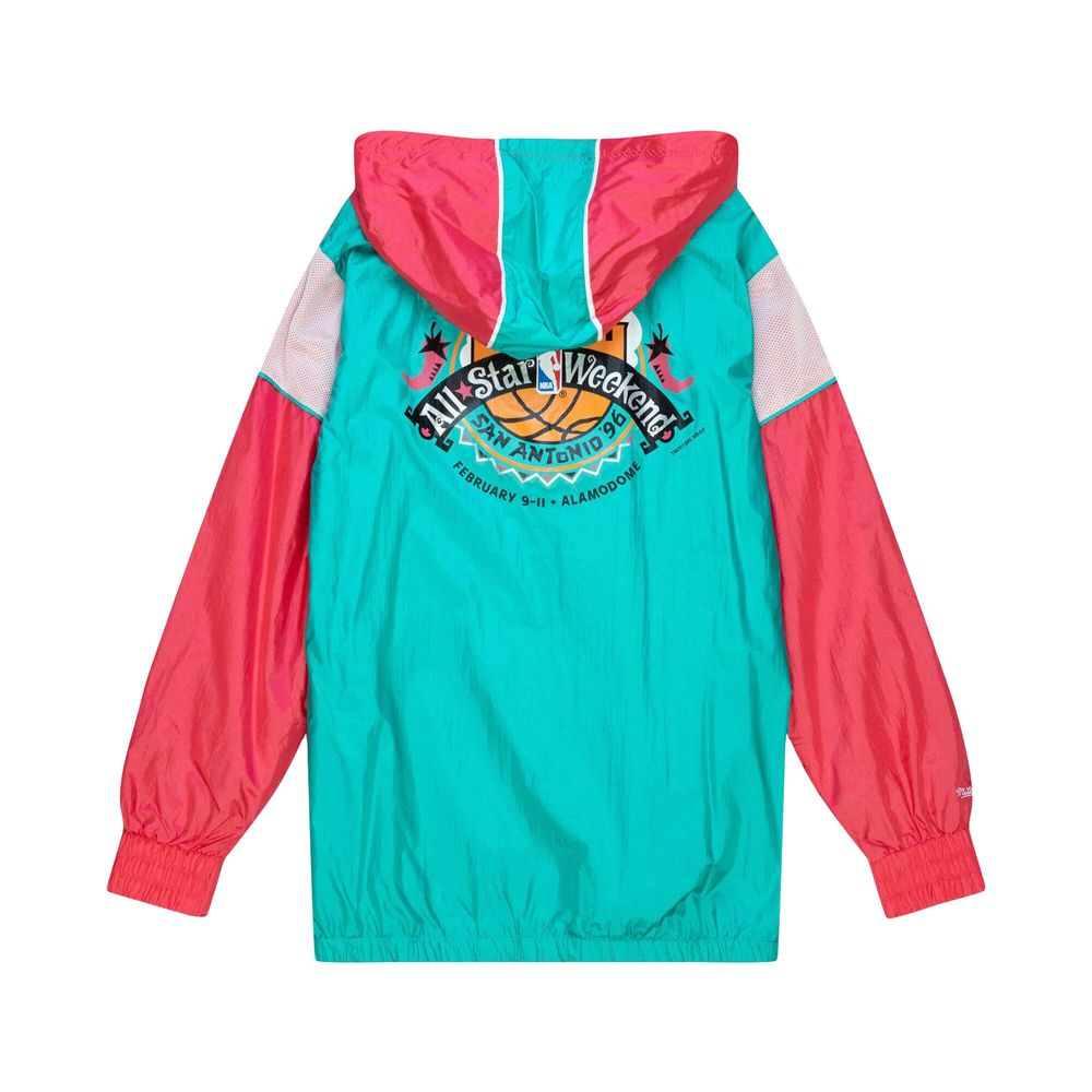 Men's Mitchell & Ness Teal 1996 NBA All-Star Game Hardwood Classics Highlight Reel - Half-Zip Windbreaker Jacket