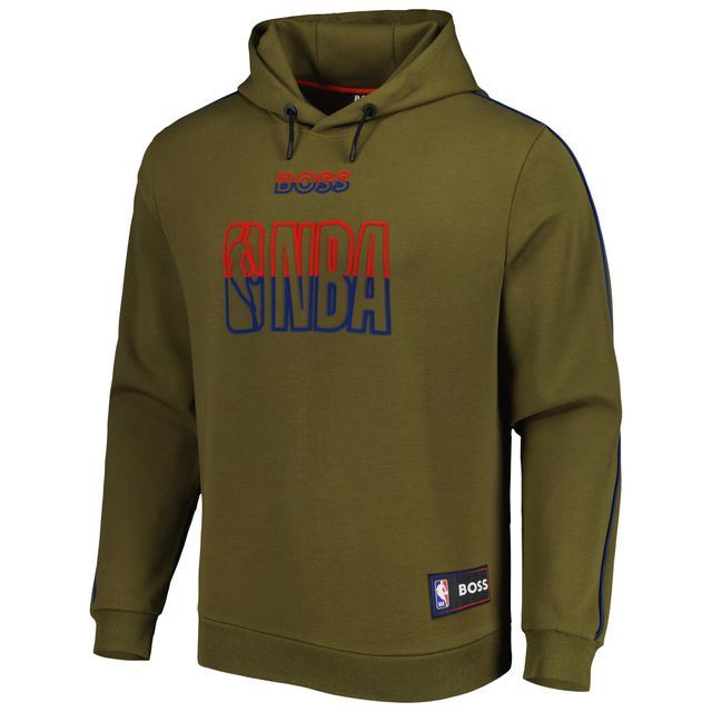 Sweat à capuche NBA x Hugo Boss Olive Team Bounce en trois mélanges pour homme