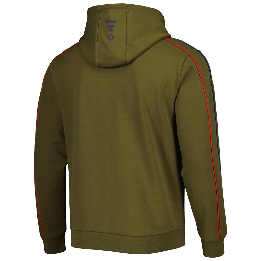 Men's NBA x Hugo Boss Olive Team Bounce Tri-Blend Pullover Hoodie