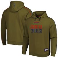 Men's NBA x Hugo Boss Olive Team Bounce Tri-Blend Pullover Hoodie