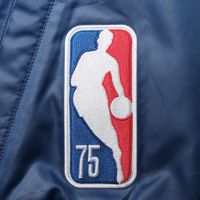 Men's Nike Blue NBA 75th Anniversary Courtside Satin Full-Snap Jacket