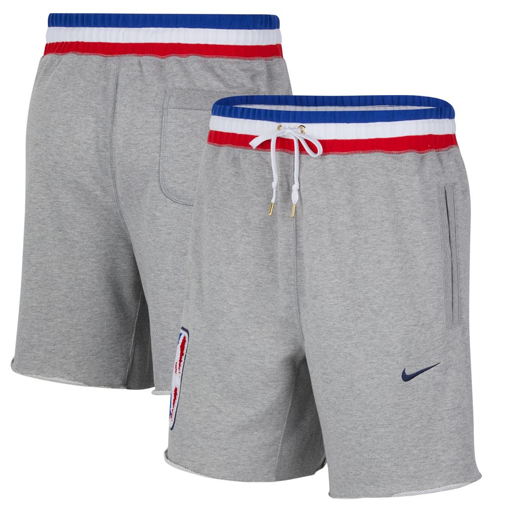 Men's Nike Gray NBA 75th Anniversary Logo Fleece - Shorts