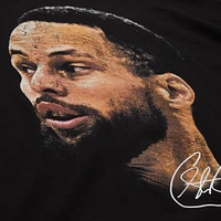 Unisex Mitchell & Ness Stephen Curry Black NBA Real Big Face Player T-Shirt
