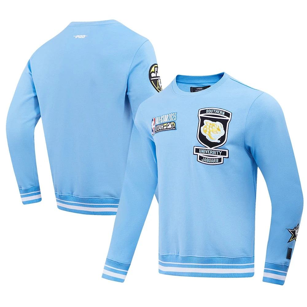 Unisex Pro Standard Light Blue Southern University Jaguars 2023 NBA All-Star Game x HBCU Classic Chenille Pullover Sweatshirt