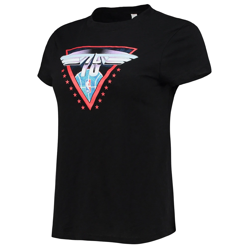 Women's Lusso Black NBA 75th Anniversary T-Shirt