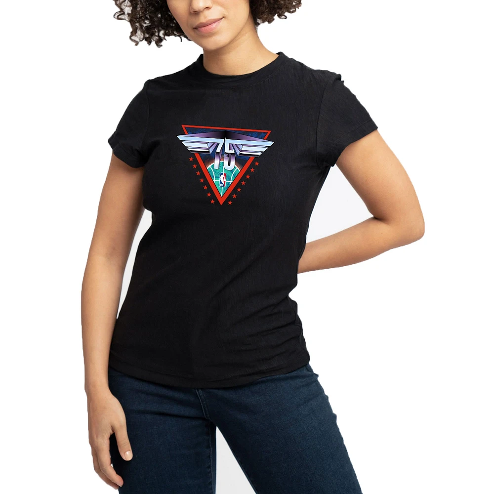 Women's Lusso Black NBA 75th Anniversary T-Shirt