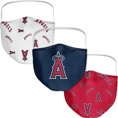 Adulte Fanatics Los Angeles Angels All Over Logo Couvre-visage 3-Pack