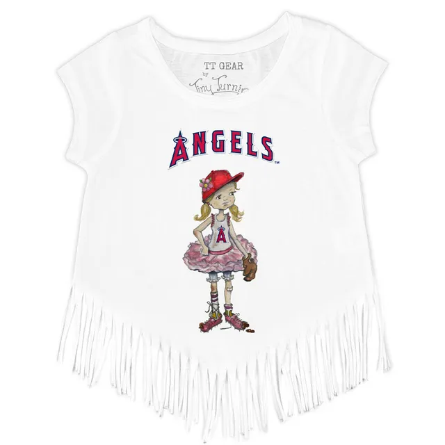 Women's Tiny Turnip White Los Angeles Dodgers Angel Wings T-Shirt Size: Extra Small