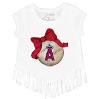 Lids Los Angeles Angels Tiny Turnip Women's Baseball Bow T-Shirt - White