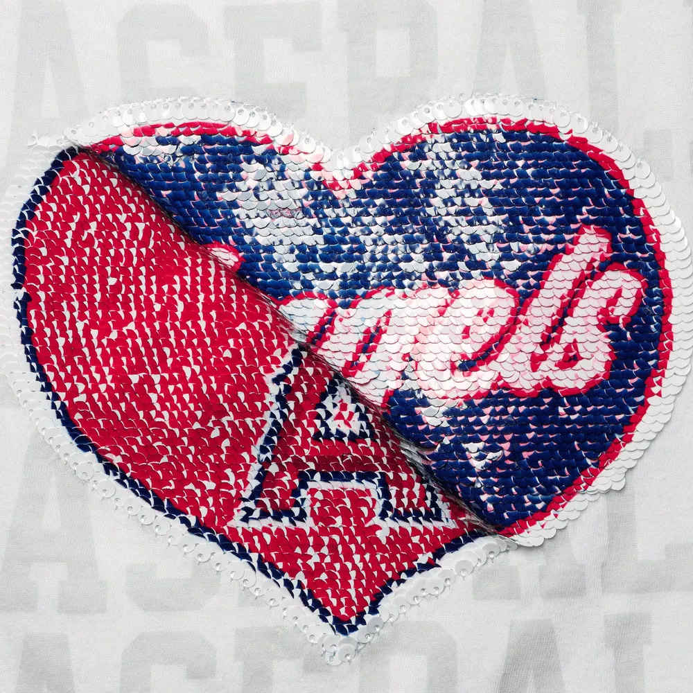 New Era Youth Girls White Los Angeles Angels Flip Sequin Heart