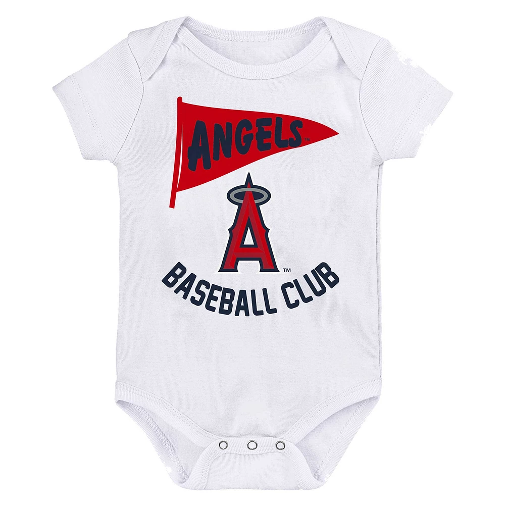 Infant Fanatics Los Angeles Angels Fan Pennant 3-Pack Bodysuit Set